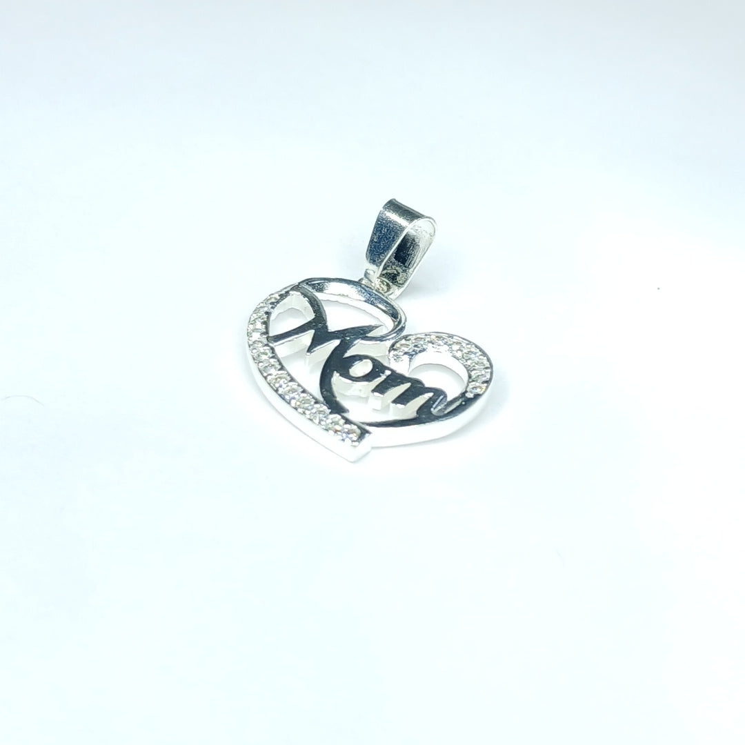 DIJE CORAZON C/CIRCONIAS PLATA .925 3.1 GR (NUEVO)