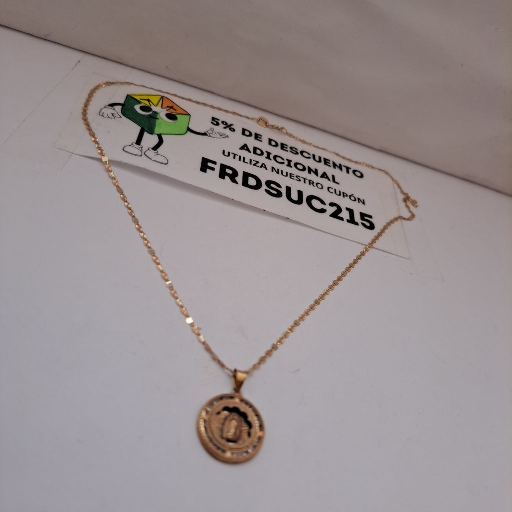 CADENA, MEDALLA RELIGIOSA ORO 10 K 2.1 GRMS (SEMINUEVO)