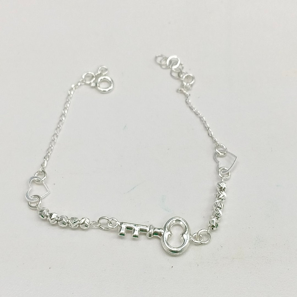 PULSERA TEJIDO LLAVE PLATA .925 18 CM 2.3 GR (NUEVO)