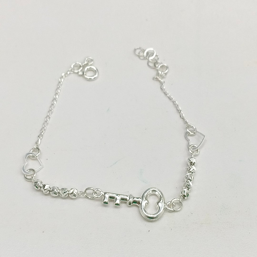 PULSERA TEJIDO LLAVE PLATA .925 18 CM 2.3 GR (NUEVO)