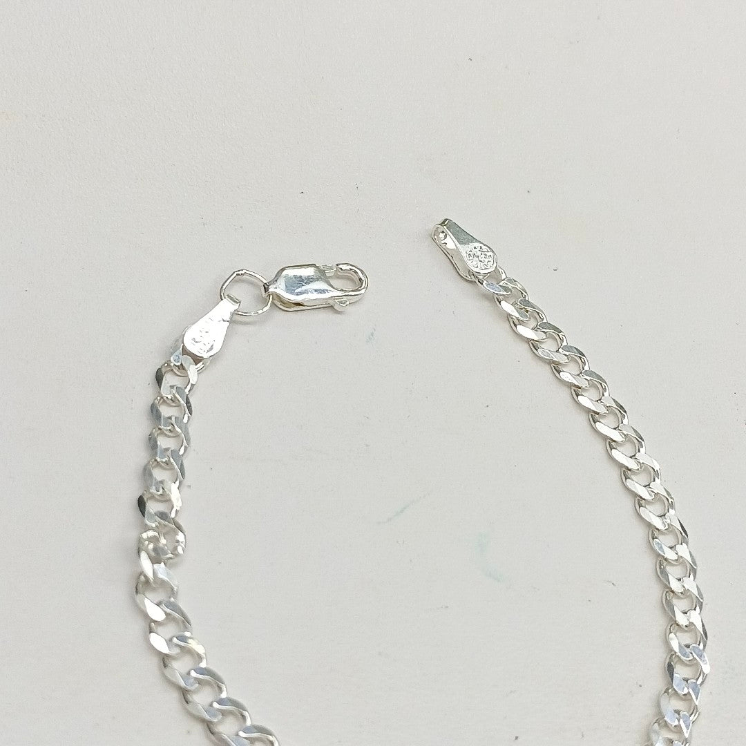 PULSERA TEJIDO BARBADA PLATA .925 16 CM 4.2 GR (NUEVO)
