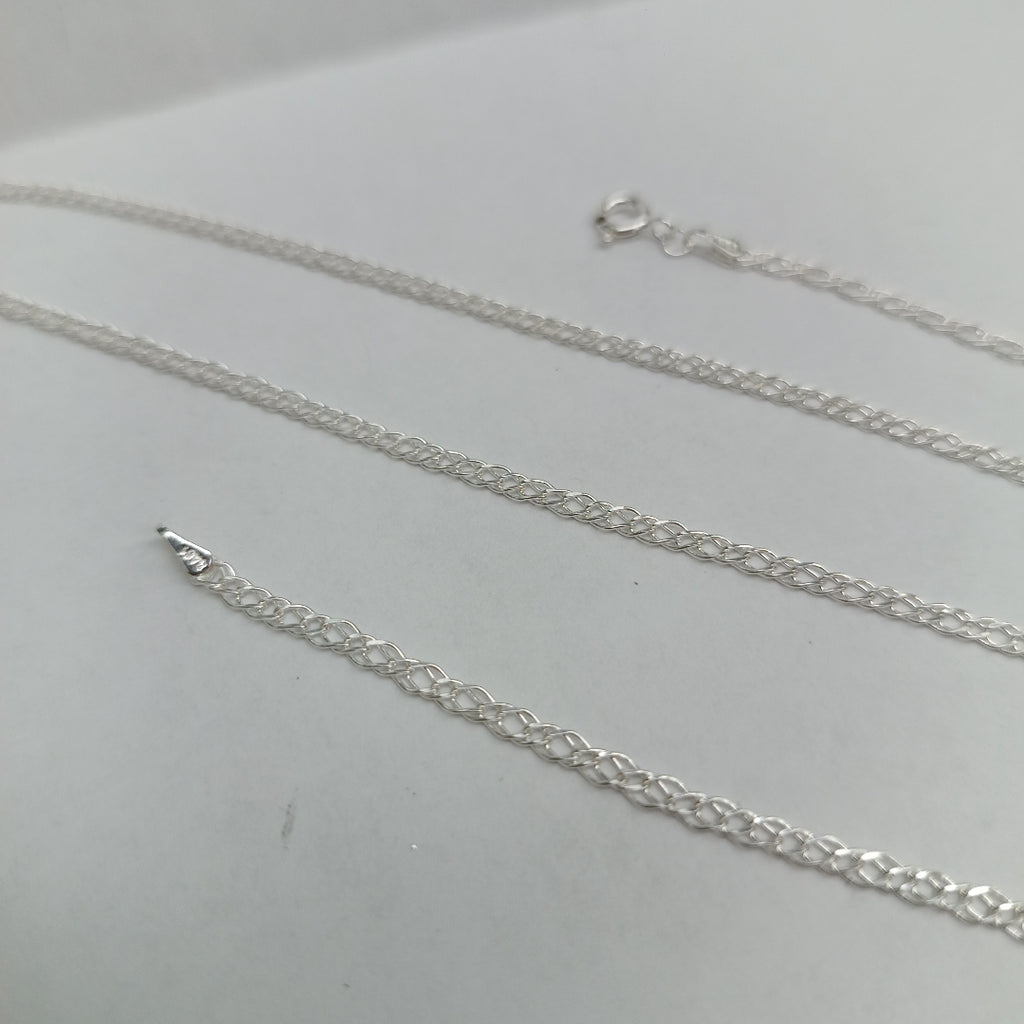 CADENA TEJIDO ESLABONES PLATA .925 55 CM 4.1 GR (NUEVO)