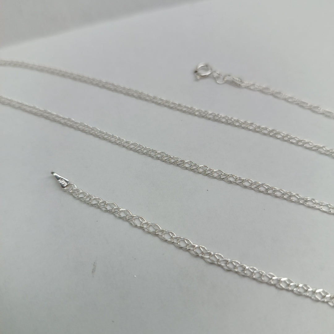 CADENA TEJIDO ESLABONES PLATA .925 55 CM 4.1 GR (NUEVO)