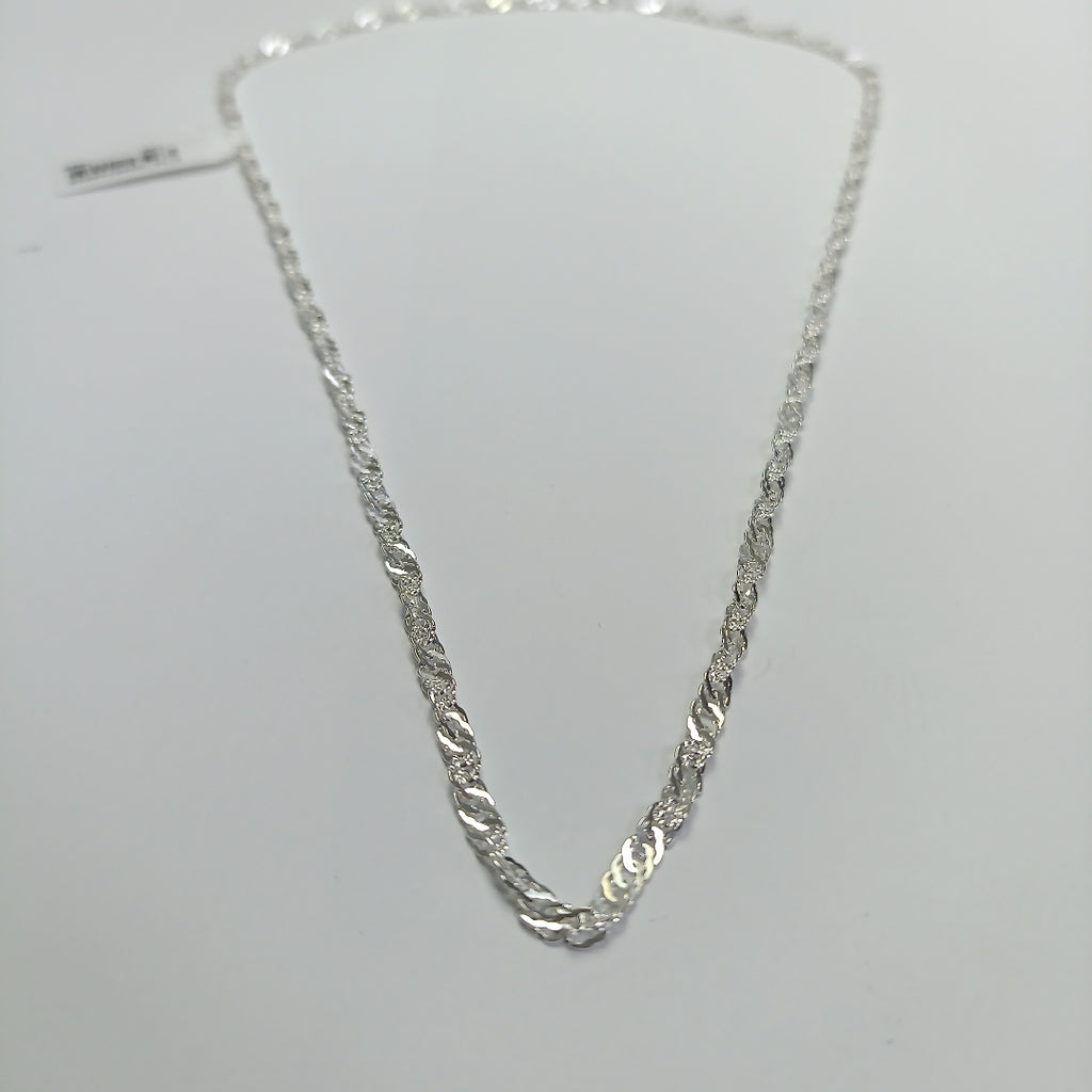 CADENA TEJIDO MEDIO TORZAL PLATA .925 55 CM 5.4 GR (NUEVO)