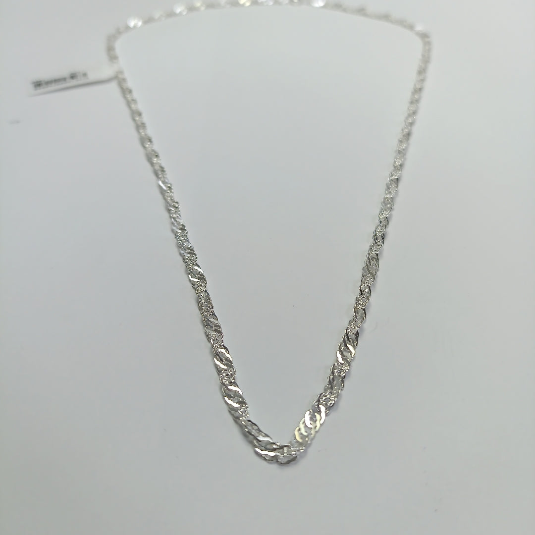 CADENA TEJIDO MEDIO TORZAL PLATA .925 55 CM 5.4 GR (NUEVO)
