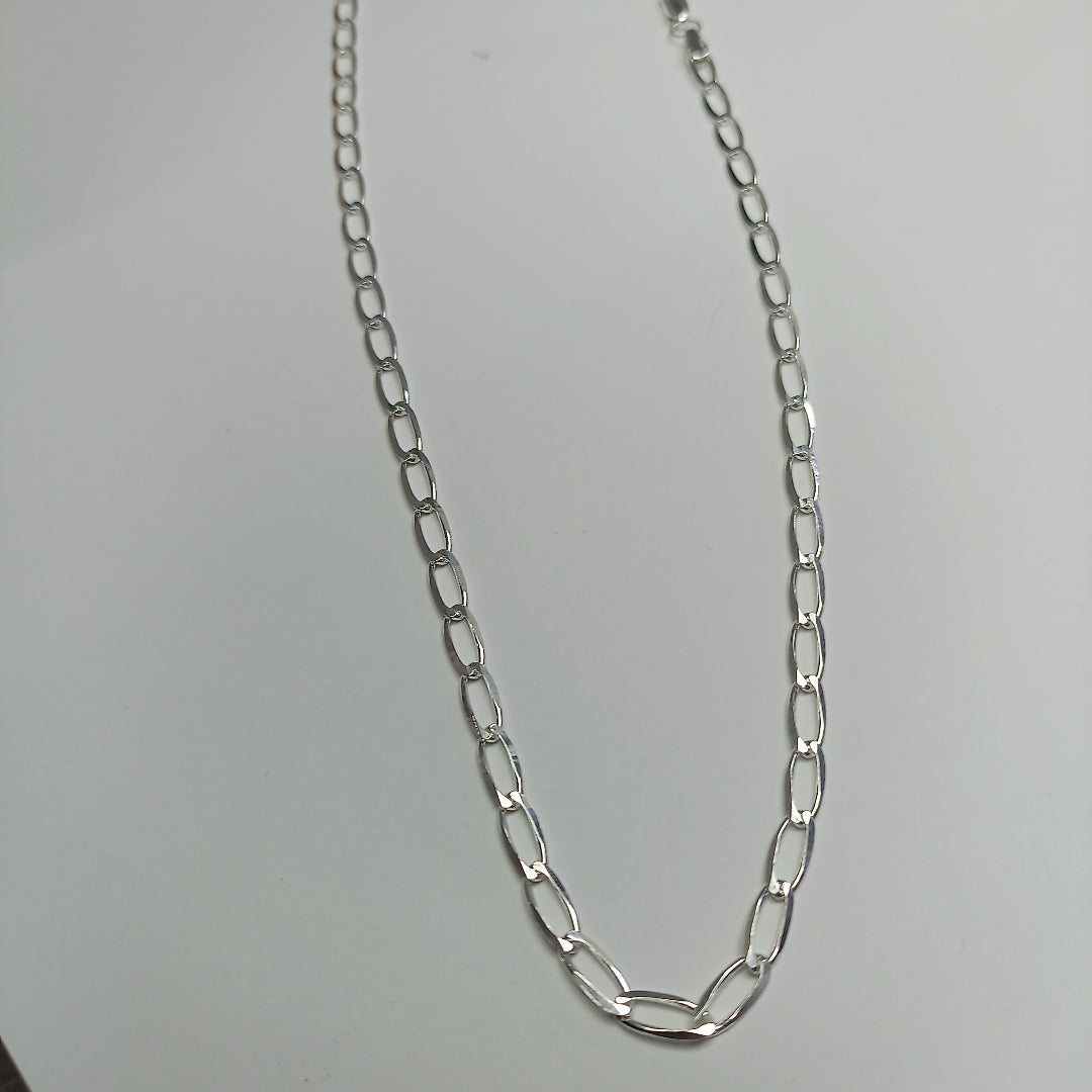 CADENA TEJIDO ESLABONES PLATA .925 60 CM 10.7 GR (NUEVO)