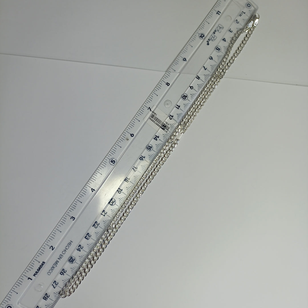 CADENA TEJIDO BARBADO PLATA .925 55 CM 11.9 GR (NUEVO)