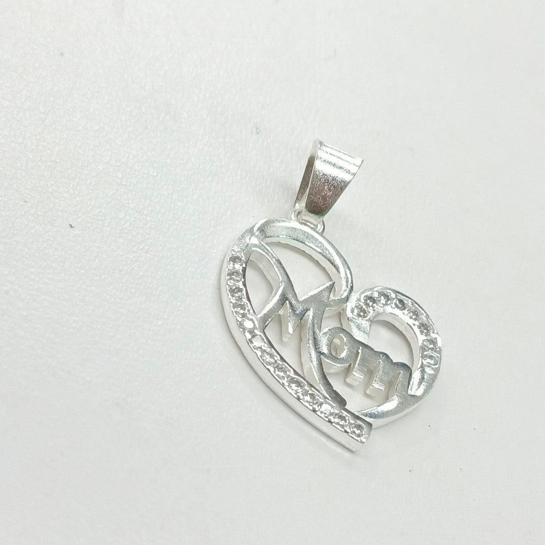 DIJE CORAZON C/CIRCONIAS PLATA .925 3.1 GR (NUEVO)