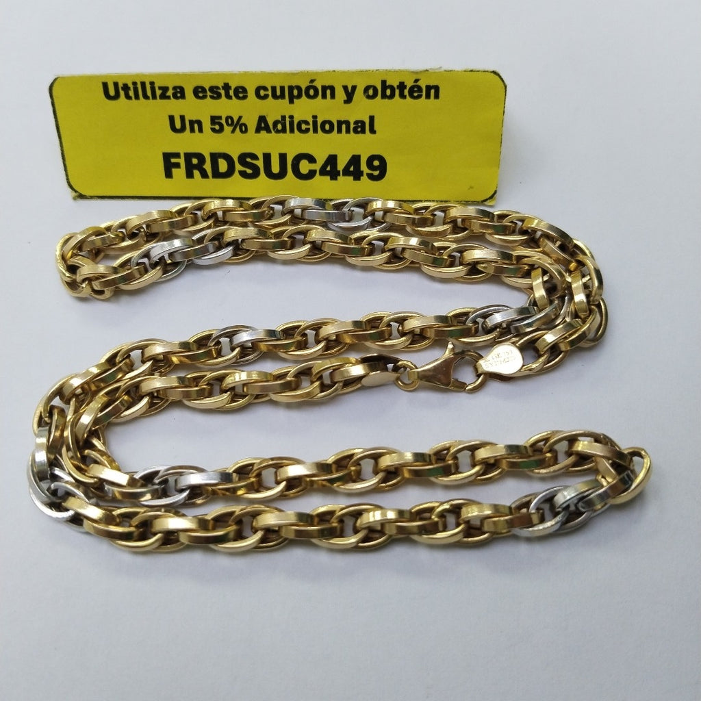 CADENA ORO, ORO BLANCO 18 K 22.4 GRMS (SEMINUEVO)