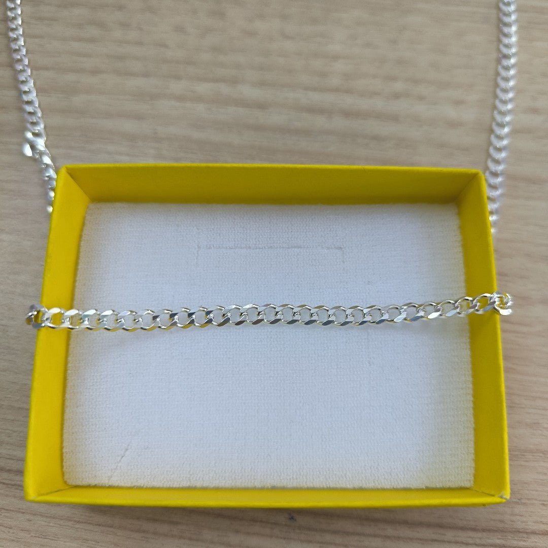CADENA TEJIDO BARBADO PLATA .925 55 CM 12.9 GR (NUEVO)