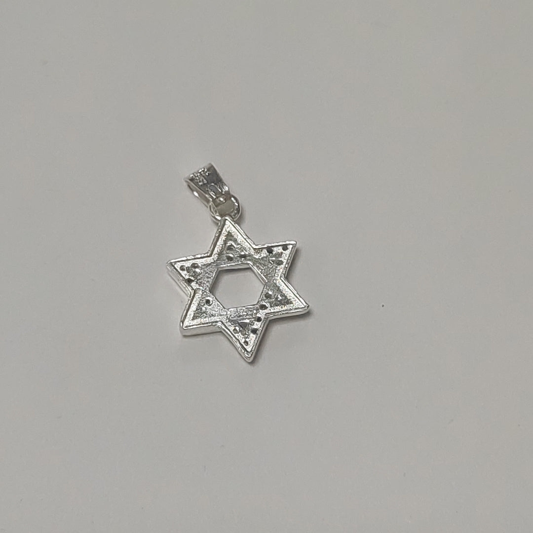 DIJE ESTRELLA DE DAVID C/CIRCONIAS PLATA .925 2.7 GR (NUEVO)