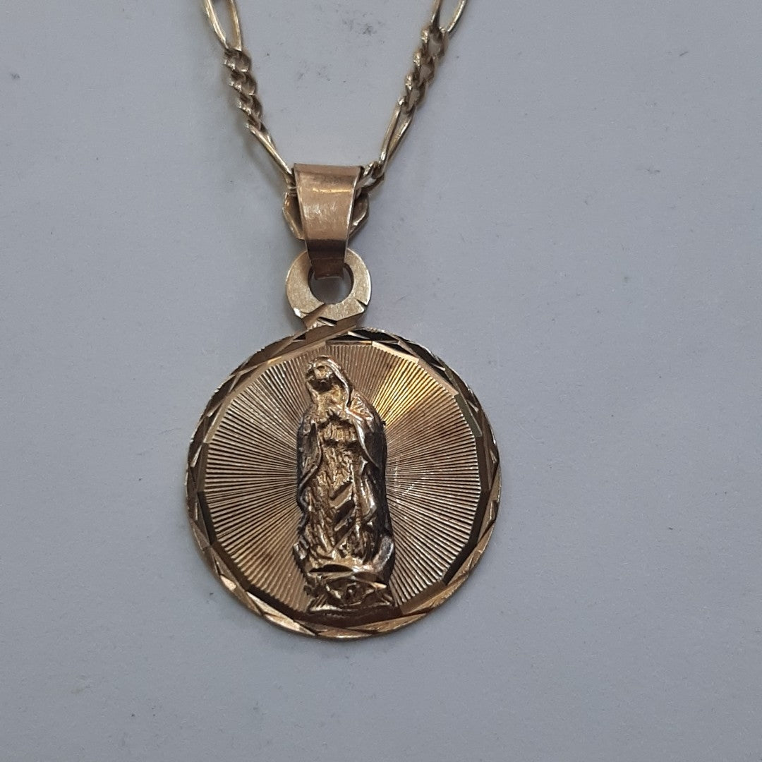 CADENA, MEDALLA RELIGIOSA ORO 10 K 4.6 GRMS (SEMINUEVO)