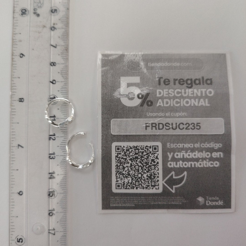 HUGGIES INFINITO CIRCONIAS PLATA .925 2.4 GR (NUEVO)