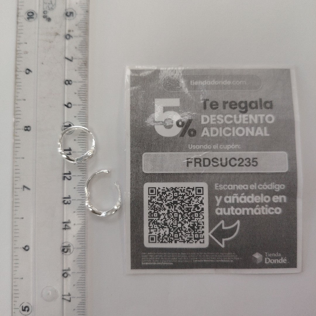 HUGGIES INFINITO CIRCONIAS PLATA .925 2.4 GR (NUEVO)