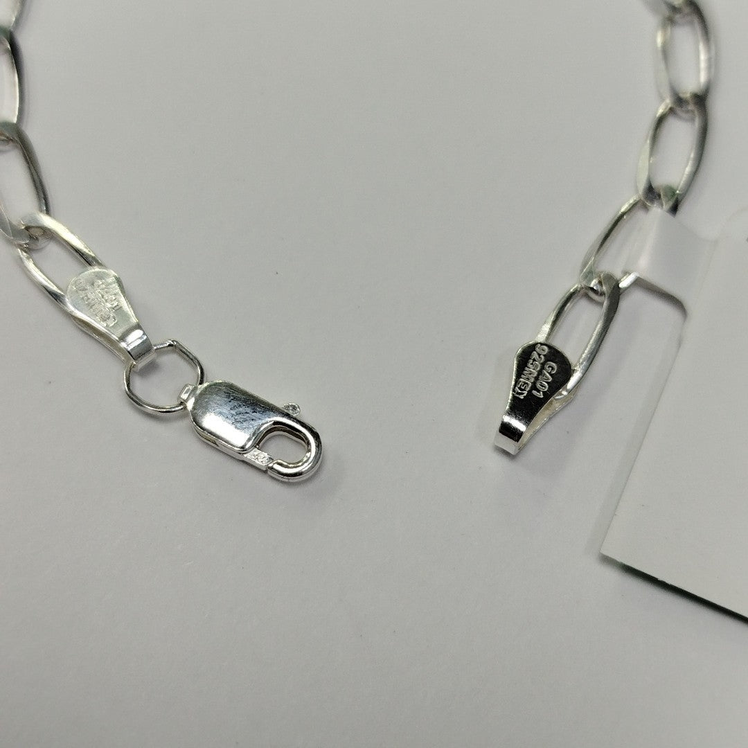 PULSERA TEJIDO ESLABONES PLATA .925 16 CM 3.1 GR (NUEVO)