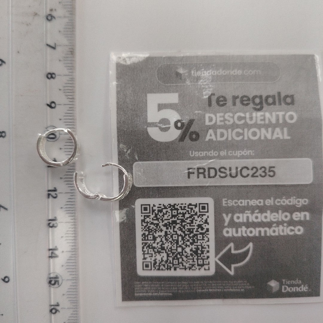 HUGGIES C/CIRCONIAS PLATA .925 2.7 GR (NUEVO)