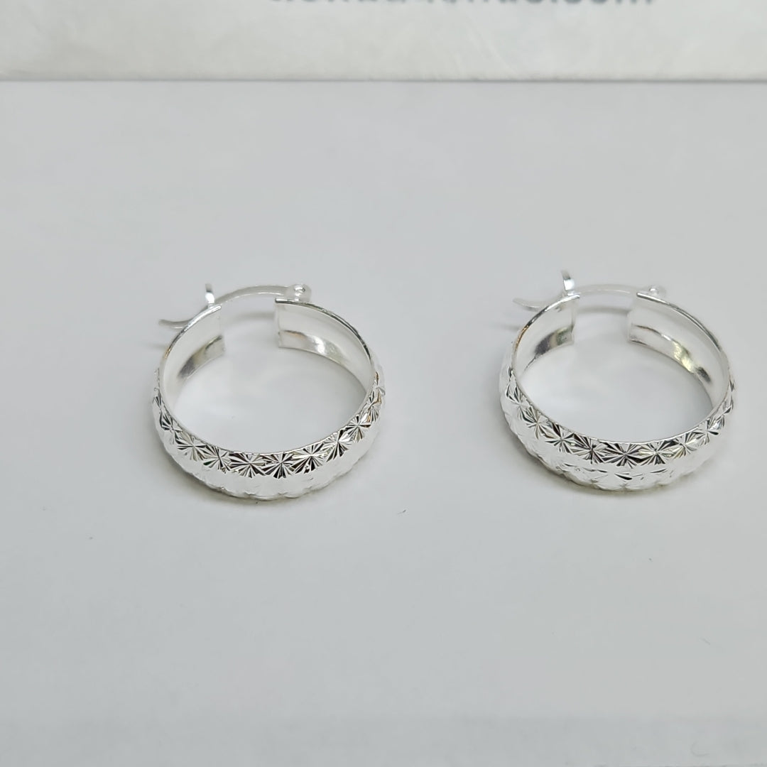 PAR ARRACADAS FACETADAS PLATA .925 3.3 GR (NUEVO)