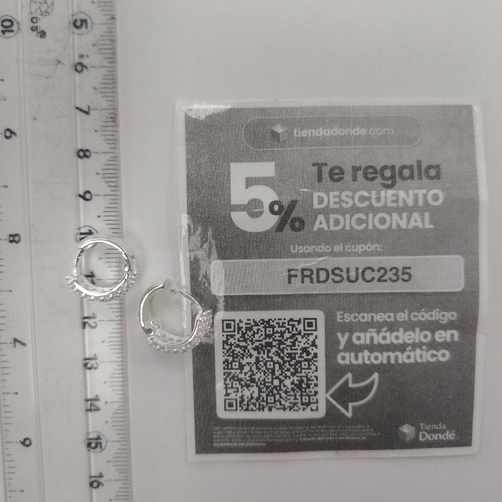 HUGGIES C/CIRCONIAS PLATA .925 5.6 GR (NUEVO)