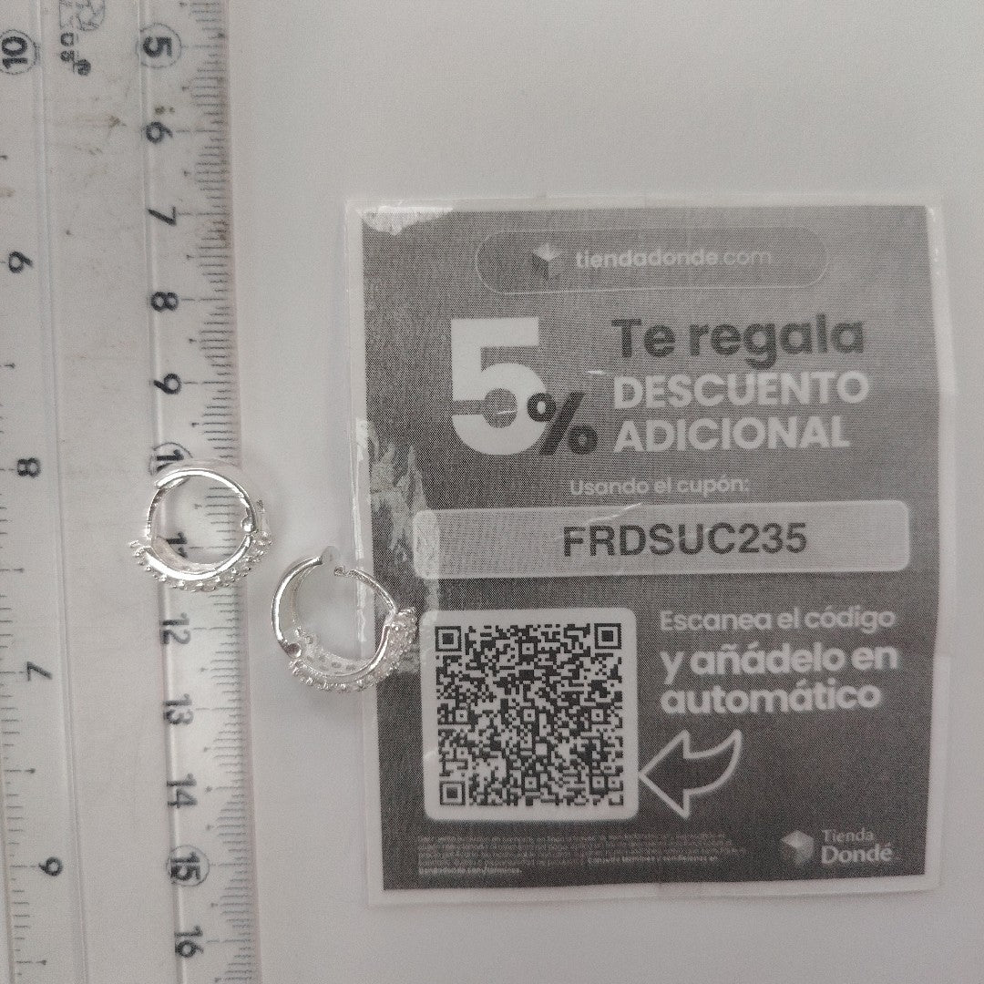 HUGGIES C/CIRCONIAS PLATA .925 5.6 GR (NUEVO)