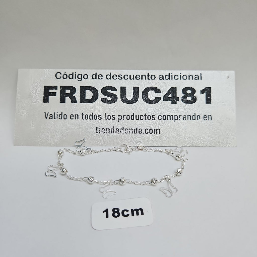 PULSERA TEJIDO ESPECIAL PLATA .925 18 CM 2.8 GR (NUEVO)