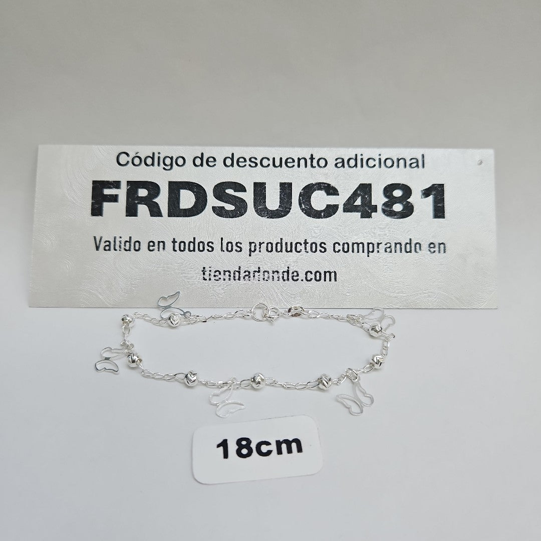 PULSERA TEJIDO ESPECIAL PLATA .925 18 CM 2.8 GR (NUEVO)
