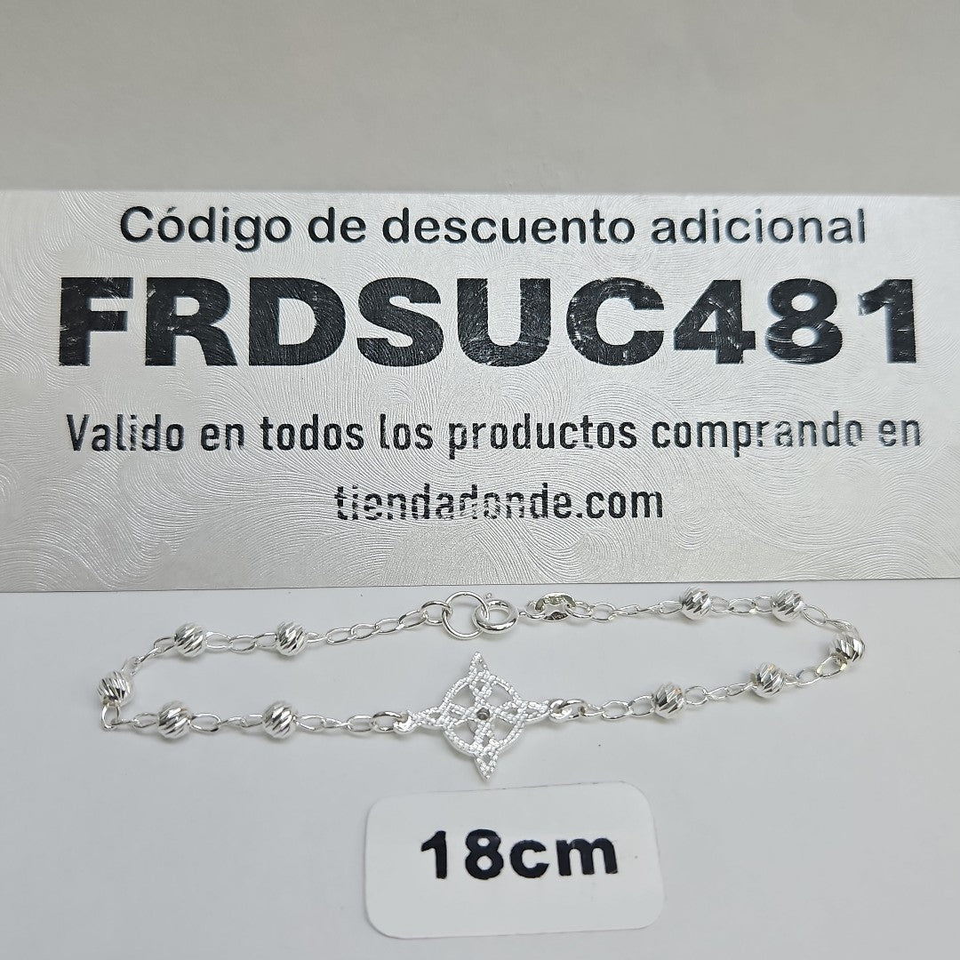 PULSERA TEJIDO ESPECIAL PLATA .925 18 CM 2.8 GR (NUEVO)