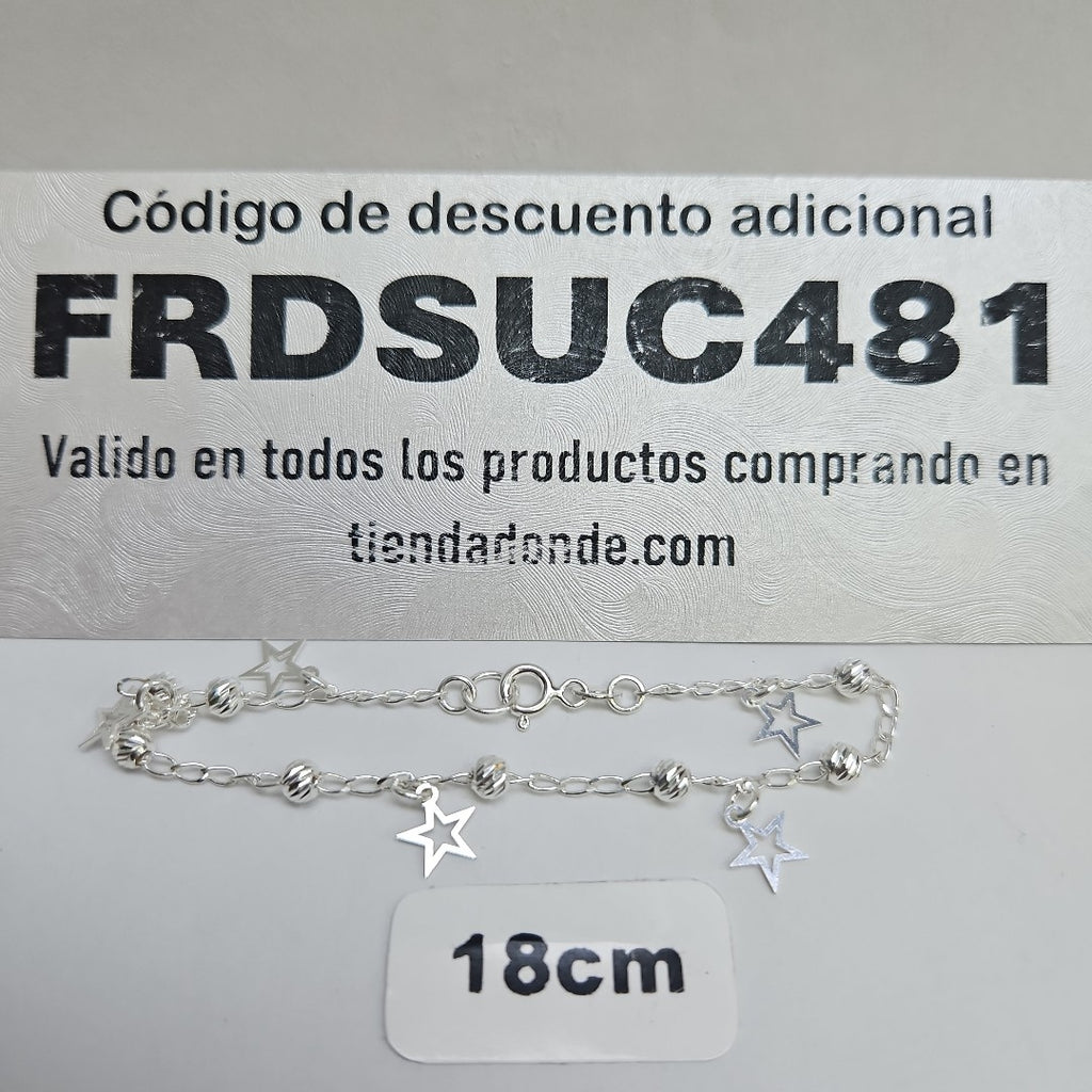 PULSERA TEJIDO ESPECIAL PLATA .925 18 CM 2.7 GR (NUEVO)