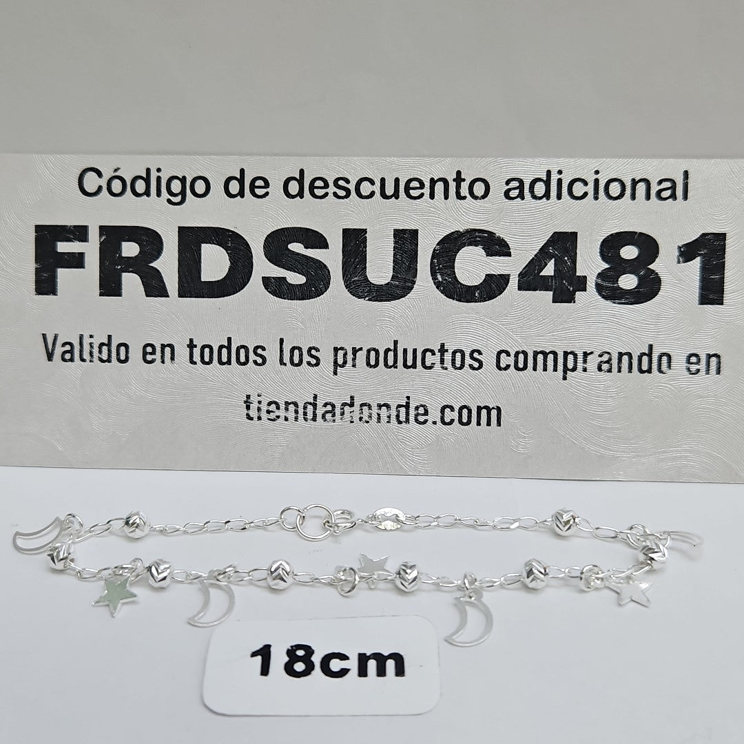 PULSERA TEJIDO TEJIDO ESPECIAL PLATA .925 18 CM 3.1 GR (NUEVO)
