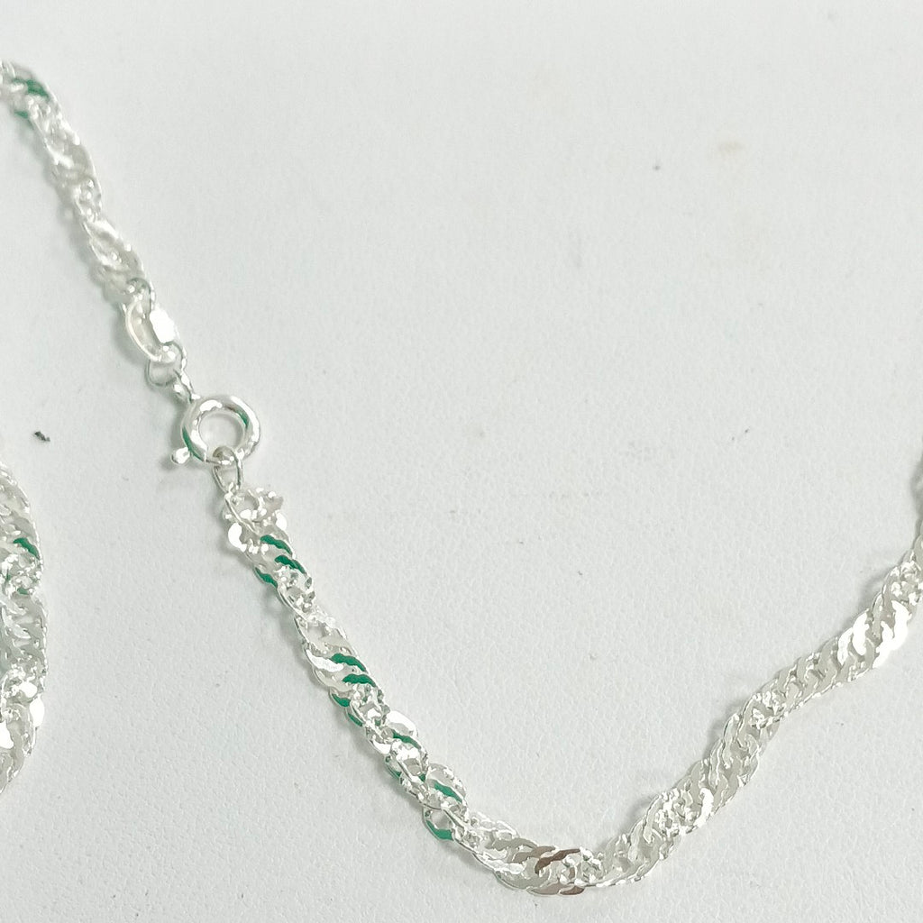 CADENA TEJIDO MEDIO TORZAL PLATA .925 55 CM 5.6 GR (NUEVO)