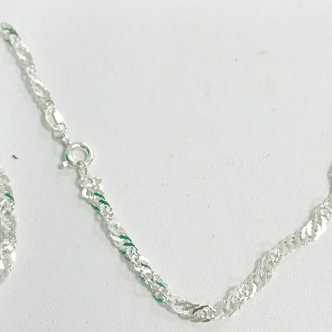 CADENA TEJIDO MEDIO TORZAL PLATA .925 55 CM 5.6 GR (NUEVO)