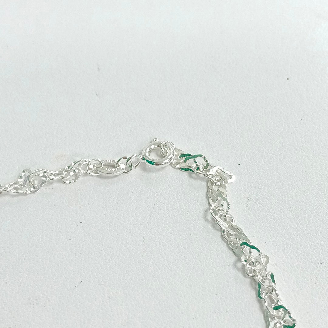 CADENA TEJIDO MEDIO TORZAL PLATA .925 55 CM 5.6 GR (NUEVO)
