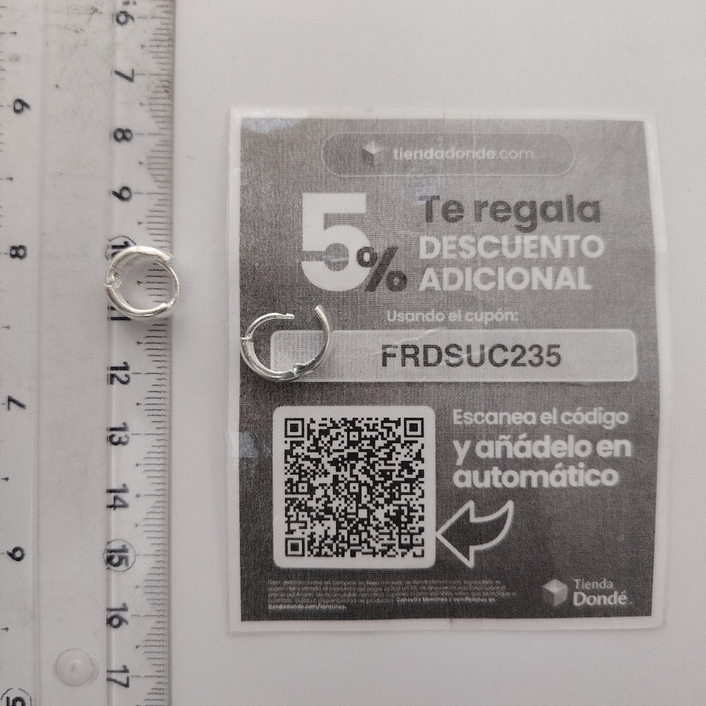 HUGGIES PLATA .925 2.1 GR (NUEVO)