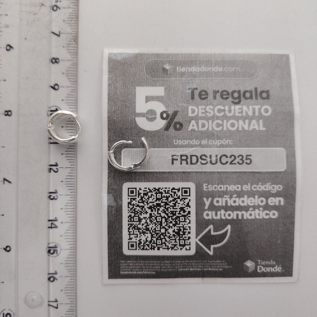 HUGGIES PLATA .925 2.1 GR (NUEVO)