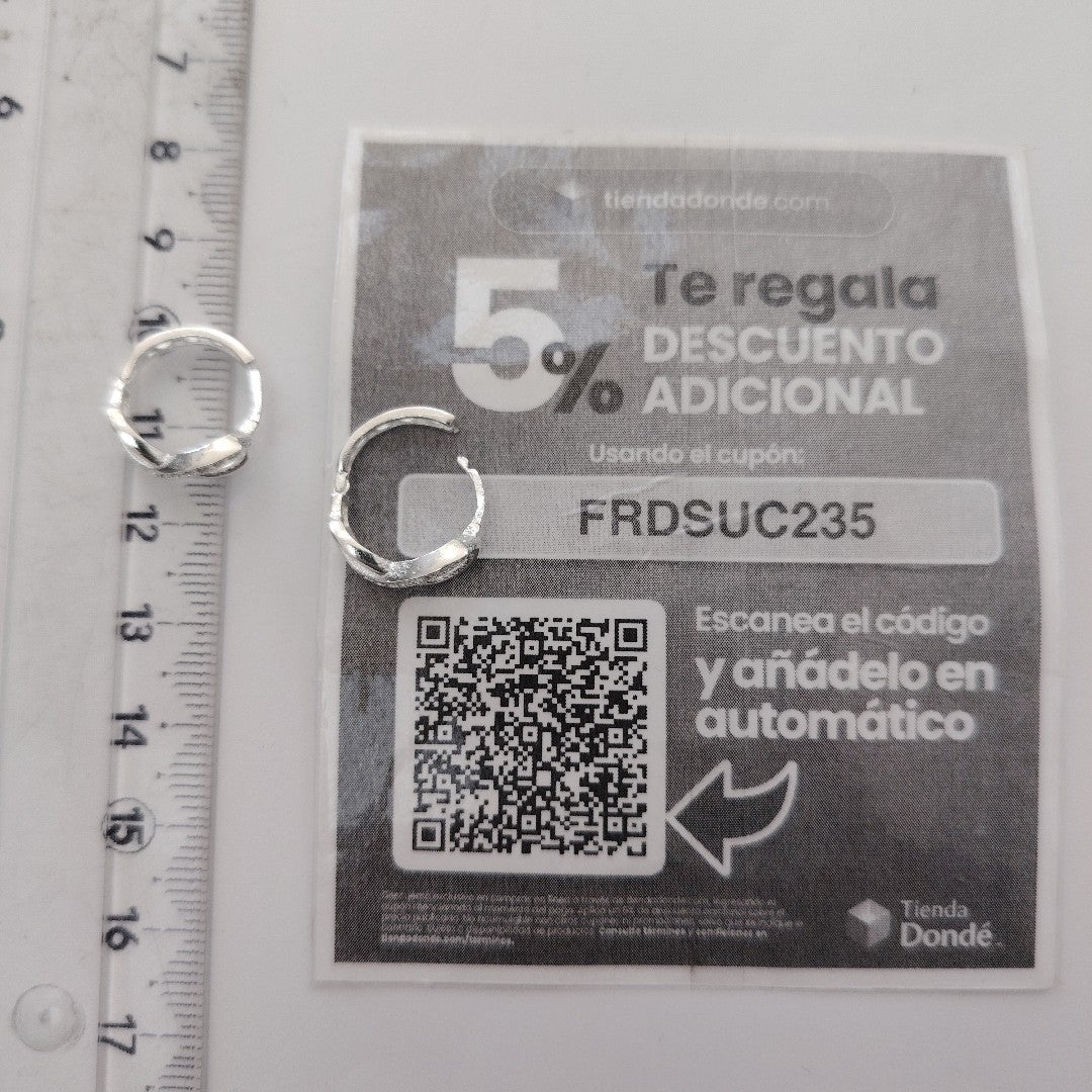 HUGGIES INFINITO CIRCONIAS PLATA .925 2.4 GR (NUEVO)