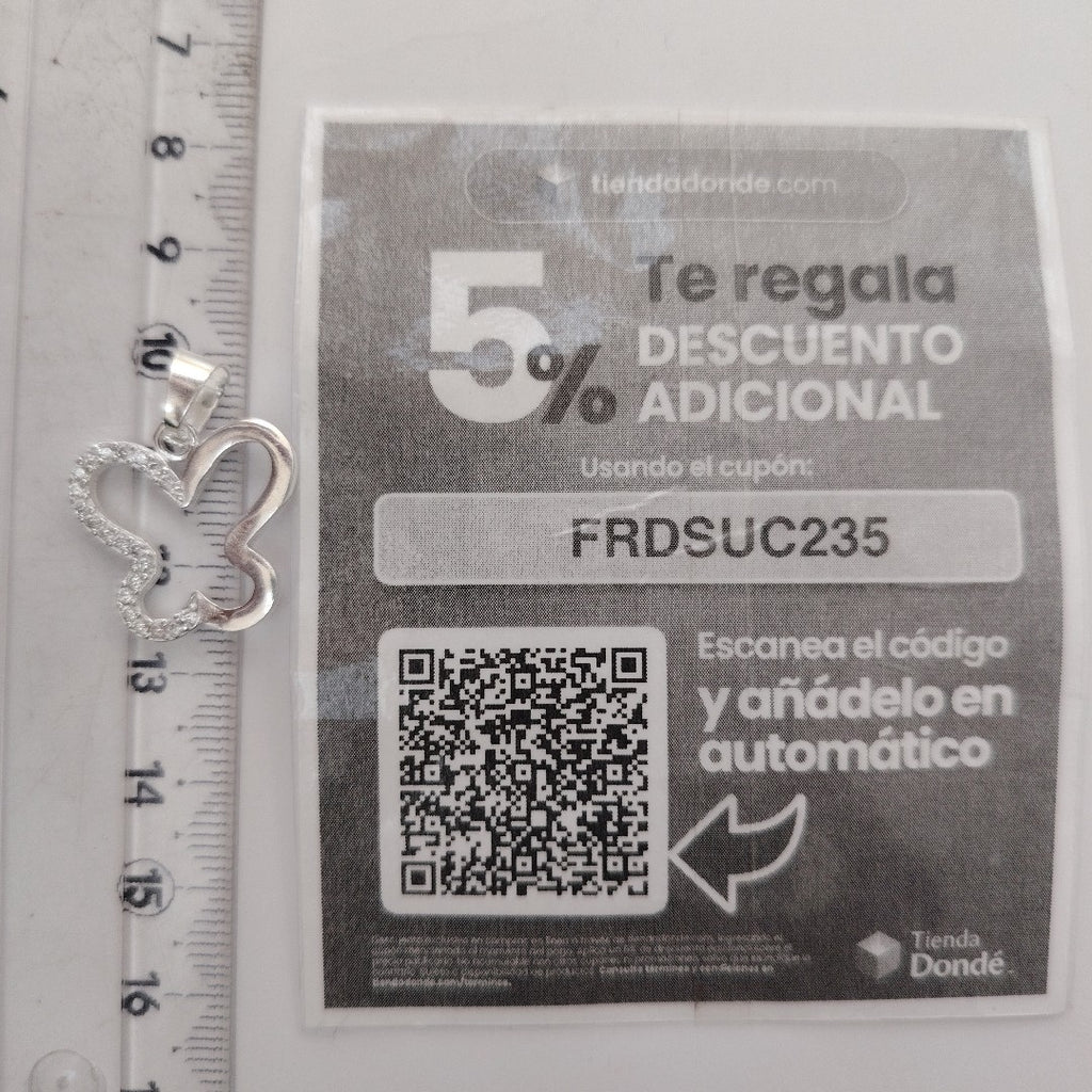DIJE MARIPOSA C/CIRCONIAS PLATA .925 2.4 GR (NUEVO)