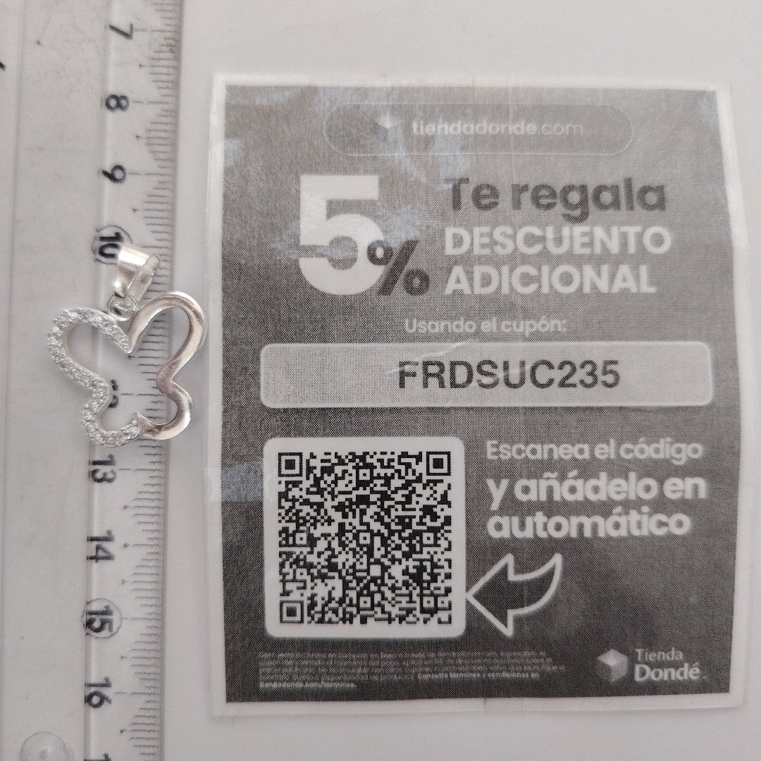 DIJE MARIPOSA C/CIRCONIAS PLATA .925 2.4 GR (NUEVO)