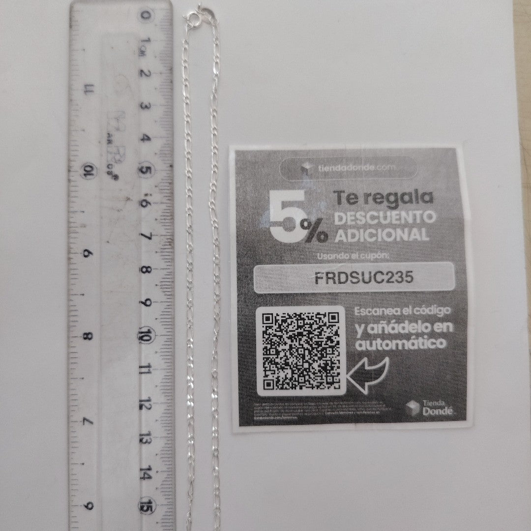 CADENA TEJIDO 1X1 PLATA .925 55 CM 3 GR (NUEVO)