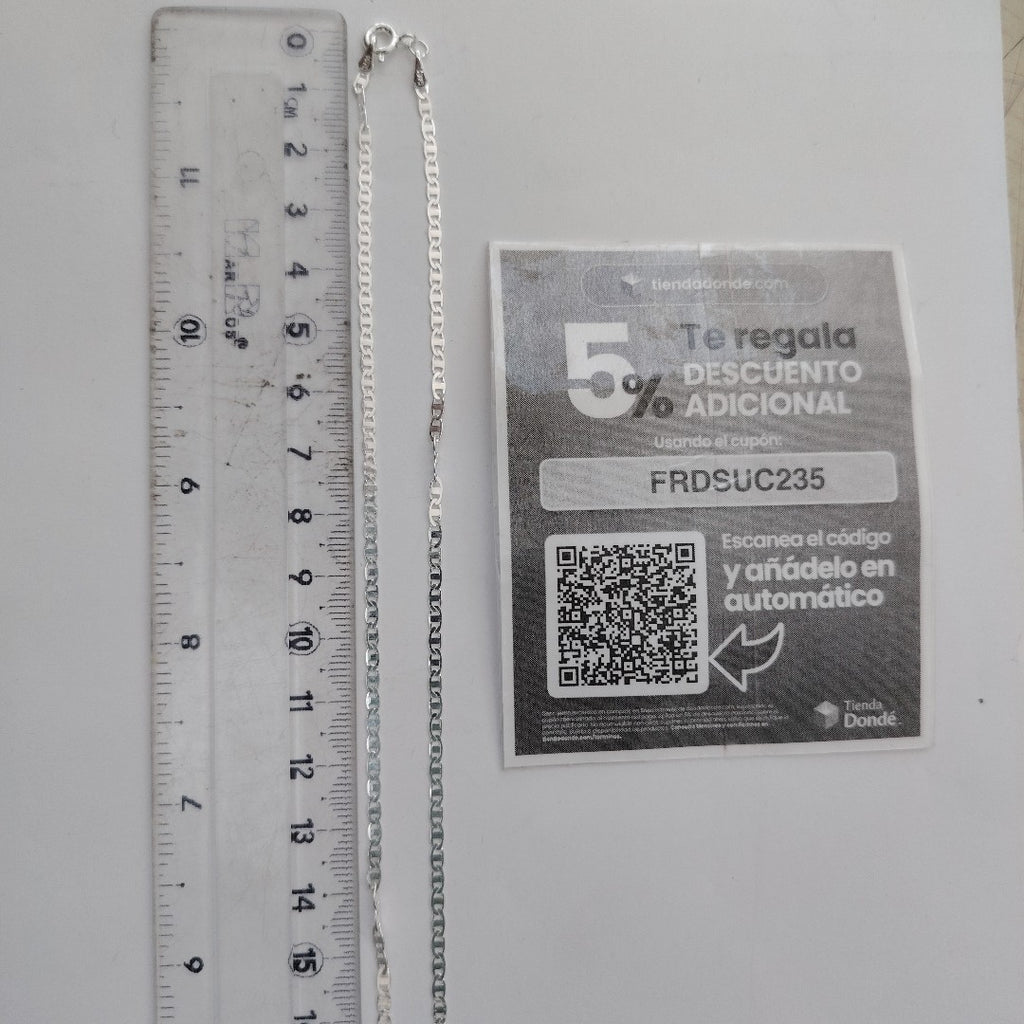 CADENA TEJIDO ESPEJO PLATA .925 60 CM 4.3 GR (NUEVO)