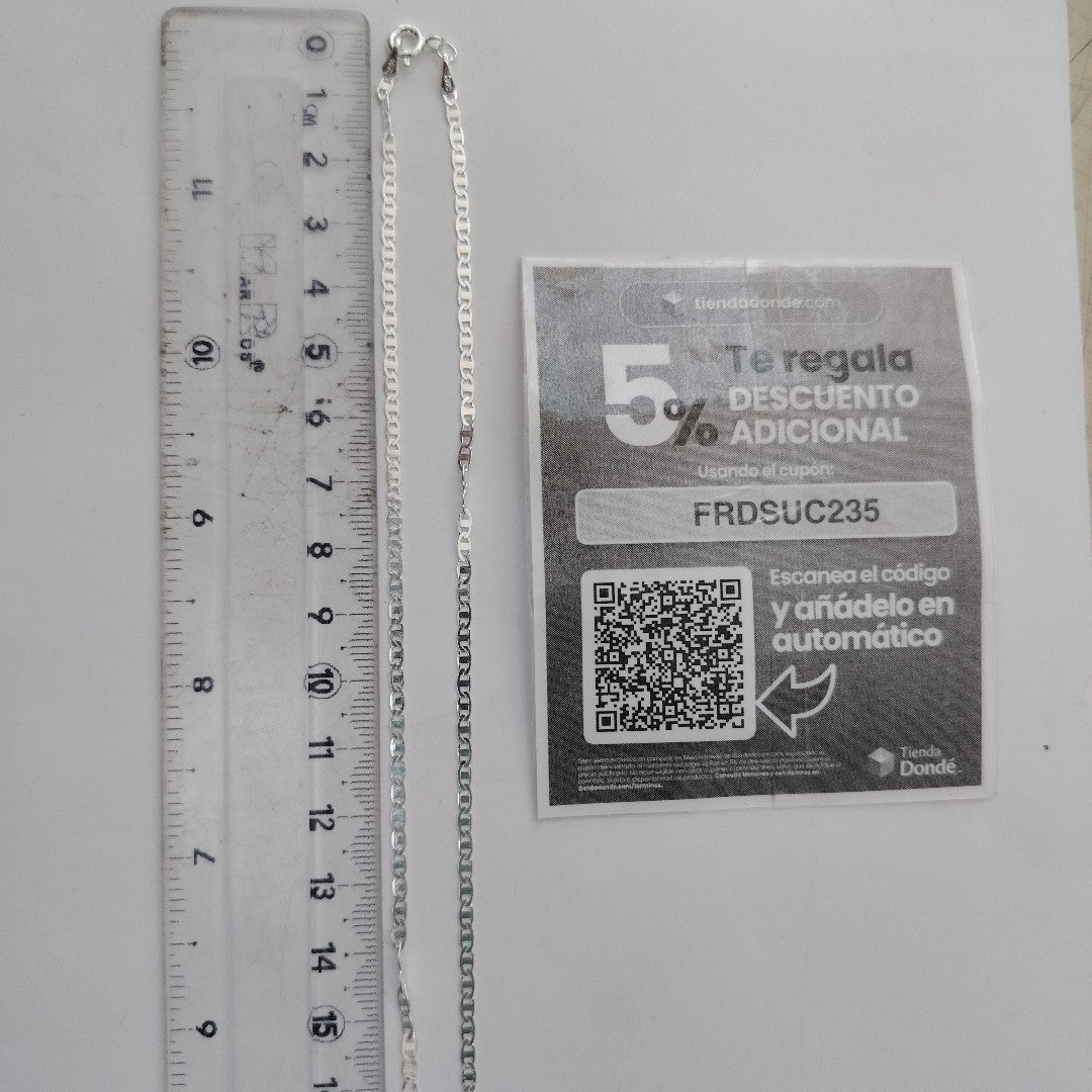 CADENA TEJIDO ESPEJO PLATA .925 60 CM 4.3 GR (NUEVO)