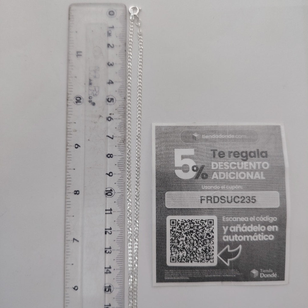 CADENA TEJIDO BARBADO PLATA .925 55 CM 5.5 GR (NUEVO)