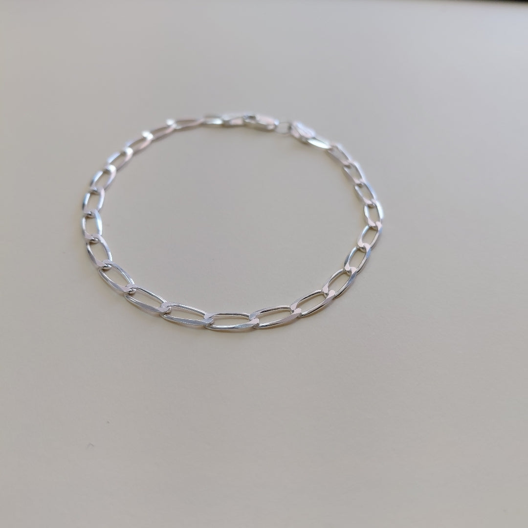 PULSERA TEJIDO ESLABONES PLATA .925 21 CM 4 GR (NUEVO)