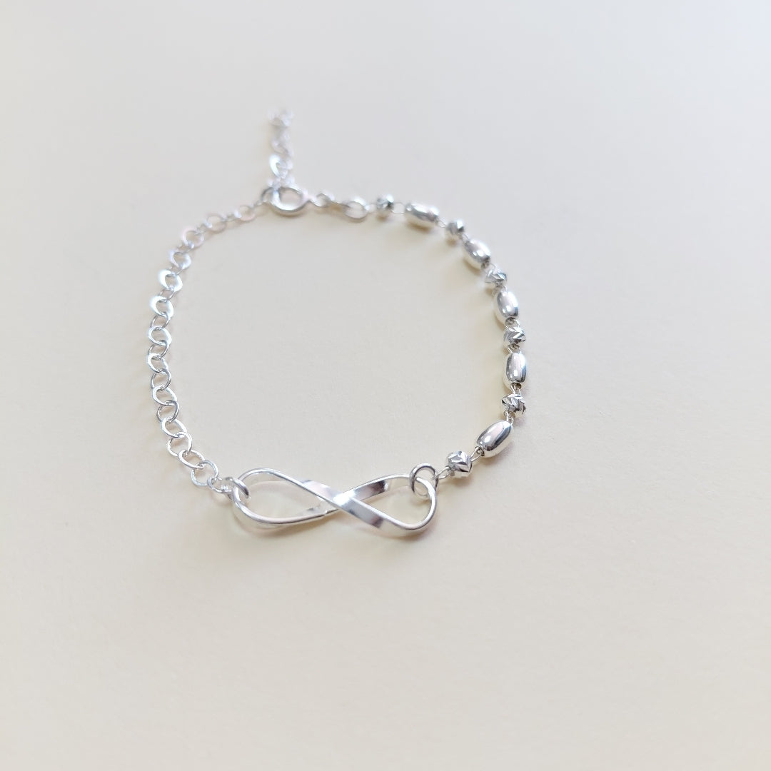 PULSERA TEJIDO INFINITO PLATA .925 18 CM 2.3 GR (NUEVO)