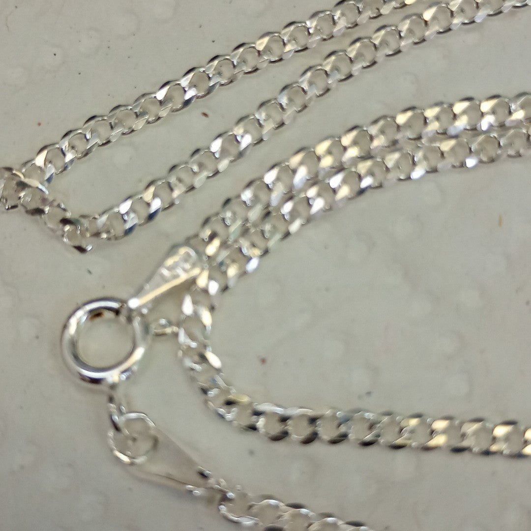 CADENA TEJIDO BARBADO PLATA .925 55 CM 5.4 GR (NUEVO)