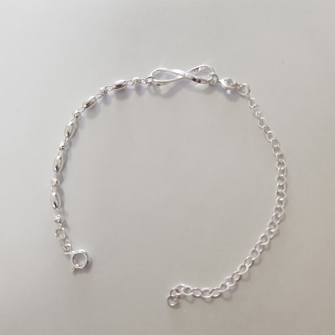 PULSERA TEJIDO ESPECIAL PLATA .925 18 CM 2.6 GR (NUEVO)