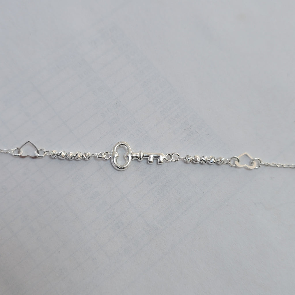 PULSERA TEJIDO LLAVE PLATA .925 18 CM 2.3 GR (NUEVO)