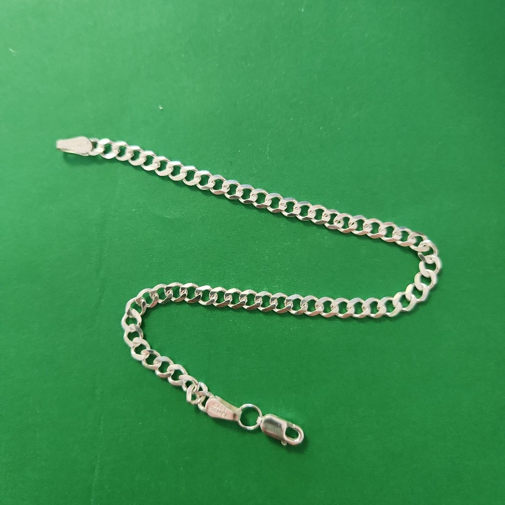 PULSERA TEJIDO BARBADA PLATA .925 21 CM 4.5 GR (NUEVO)