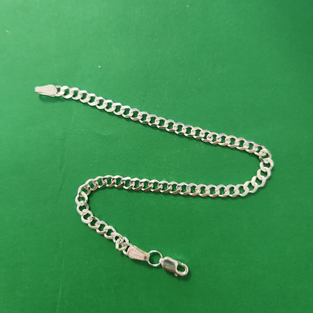 PULSERA TEJIDO BARBADA PLATA .925 21 CM 4.5 GR (NUEVO)