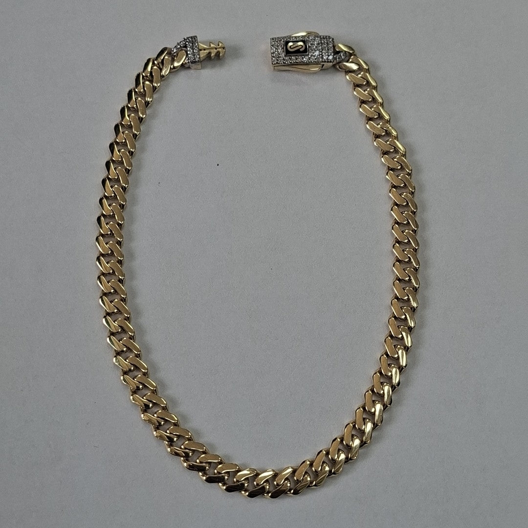 PULSERA CABALLERO MONACO ORO 14K 6.5 (NUEVO)