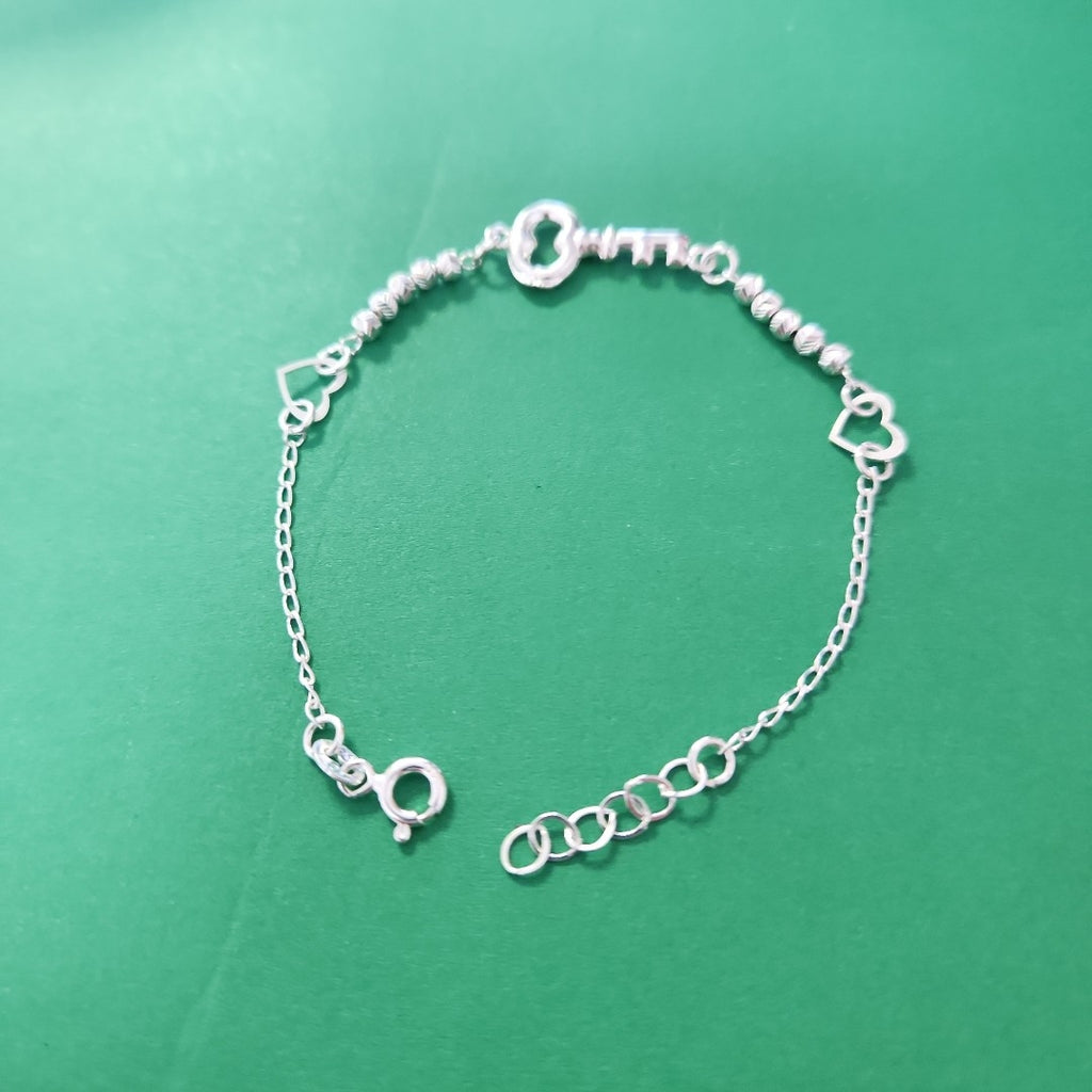 PULSERA TEJIDO LLAVE PLATA .925 18 CM 2.4 GR (NUEVO)