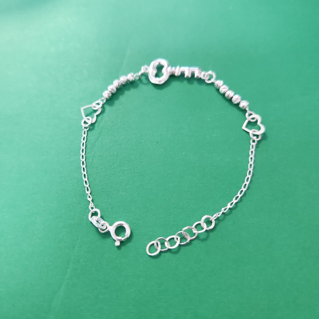 PULSERA TEJIDO LLAVE PLATA .925 18 CM 2.4 GR (NUEVO)